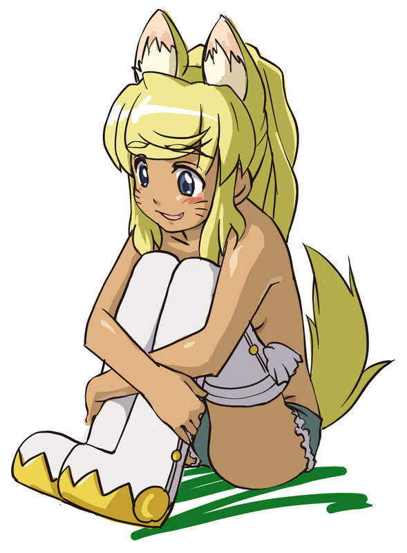blonde fox girl character