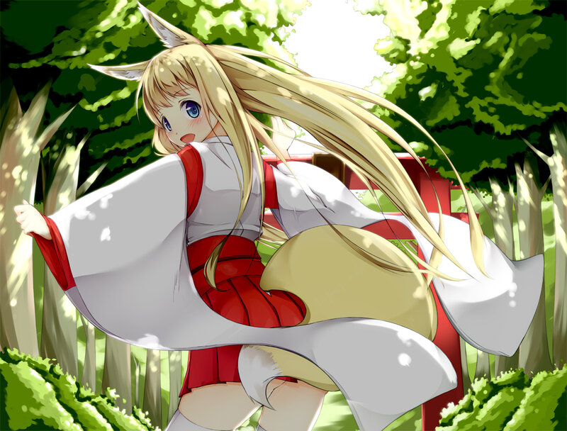 Blonde Fox Girl — Green