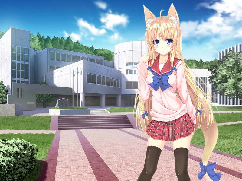 Blonde Fox-girl in School Uniform