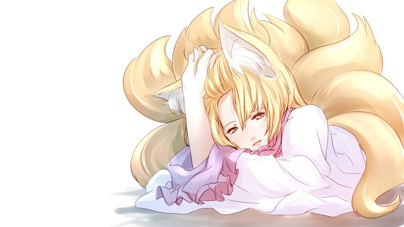 Blonde Fox Girl — White, Calm, Anime