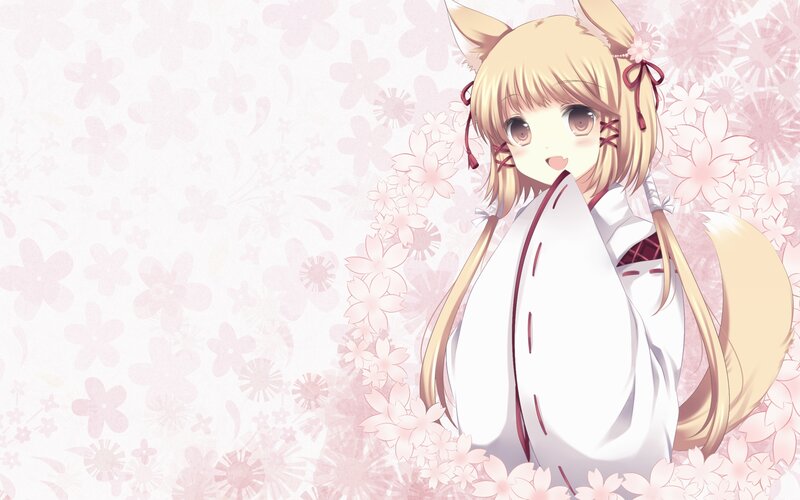 Blonde Fox Girl — White, Serene