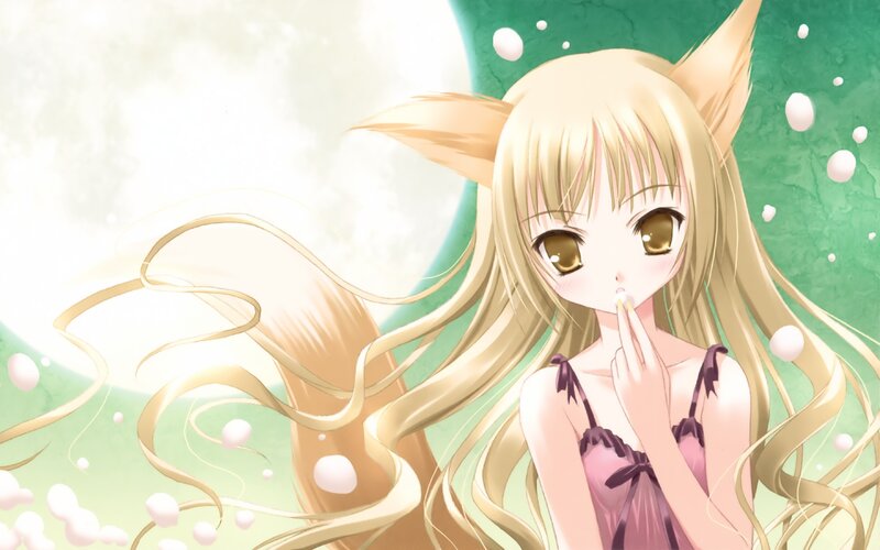 blonde fox girl with long hair