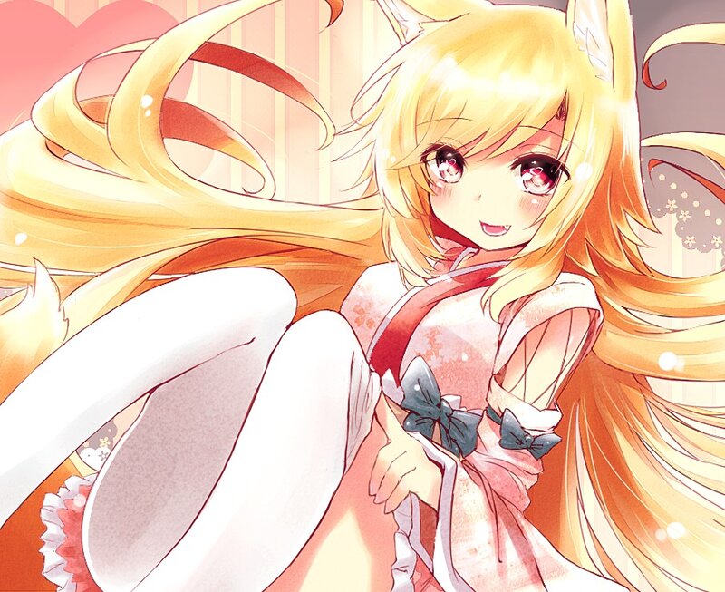 Blonde Fox Girl — Yellow, Cheerful