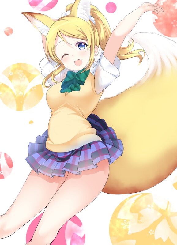 Blonde Fox Girl — Yellow, Playful, Spring, Anime