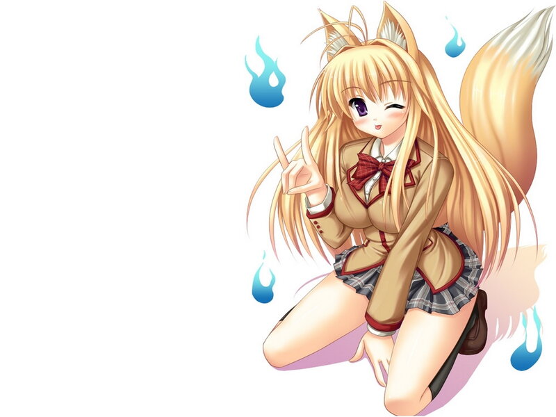 Blonde Fox Girl — Yellow, Playful