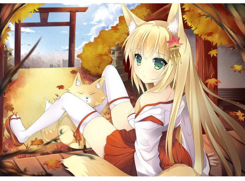 Blonde Fox Girl — Yellow, Serene