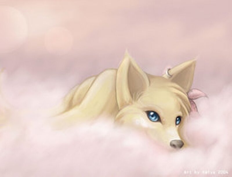 Blonde Fox with Blue Eyes