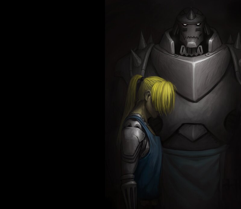 Blonde Girl and Armored Man
