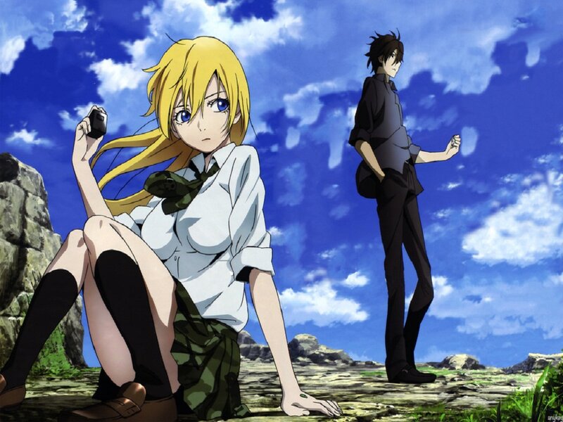 Blonde Girl and Dark-haired Boy — Blue