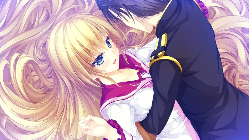 Blonde Girl and Dark-haired Boy — Purple