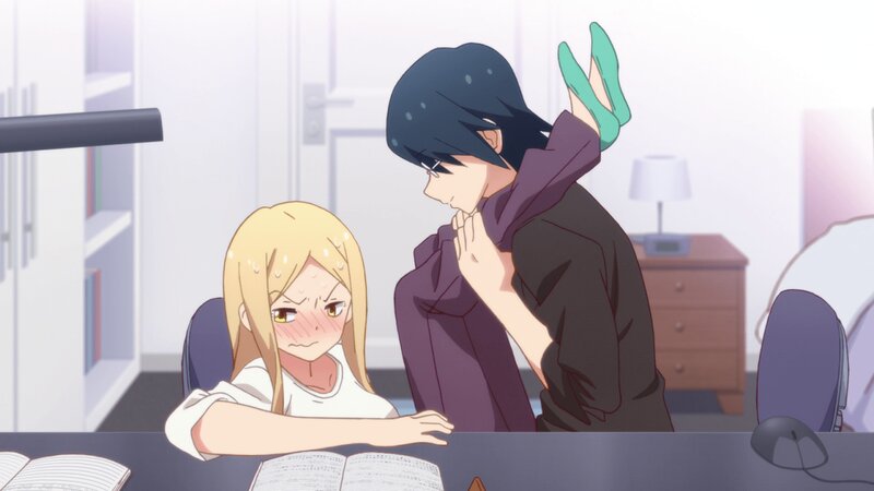 Blonde Girl and Dark-haired Boy — White