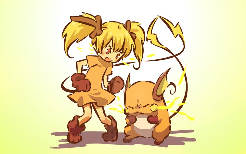 Blonde Girl and Electric Mouse