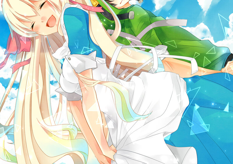 Blonde Girl and Green-clad Boy