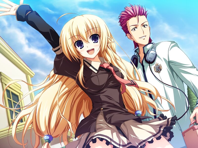 Blonde Girl and Pink-haired Boy