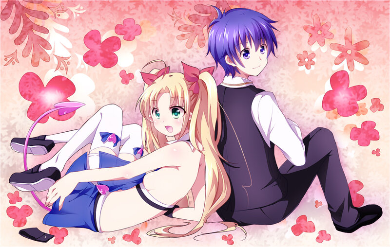Blonde Girl and Purple-haired Boy