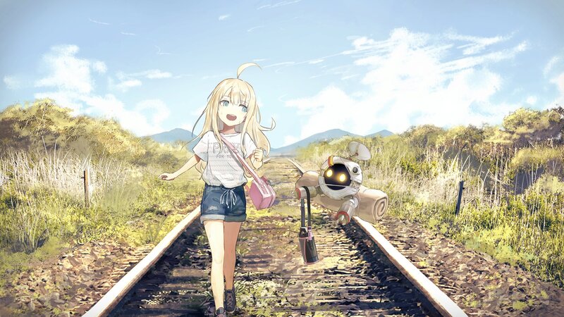 Blonde Girl and Robot
