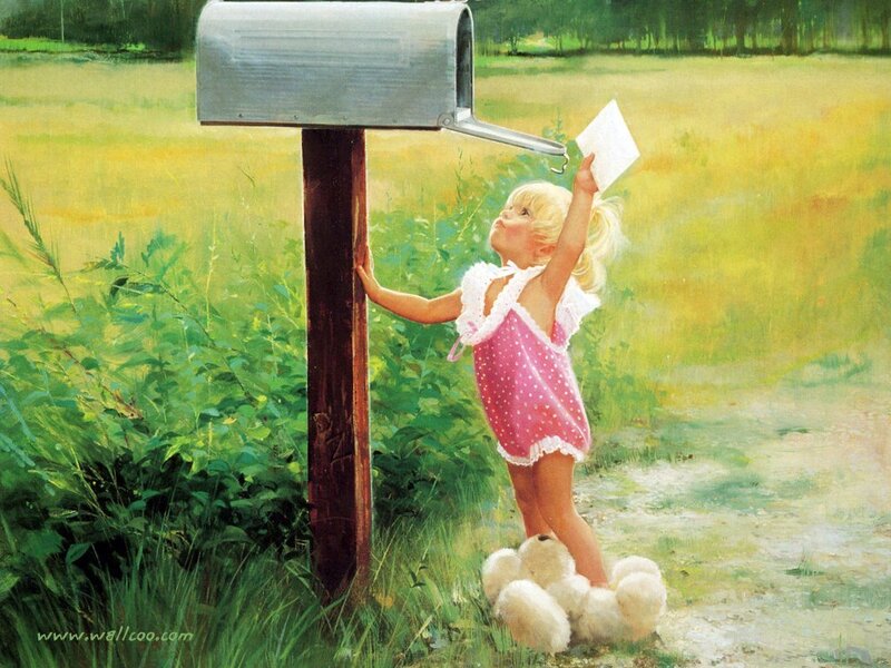 Blonde Girl at Mailbox