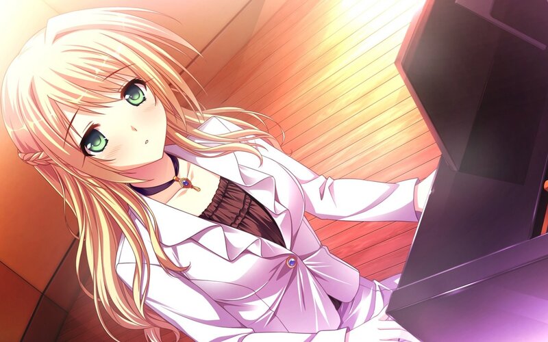 blonde girl at piano
