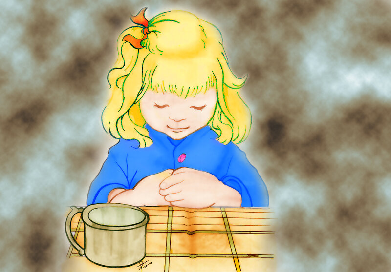 Blonde Girl at Table