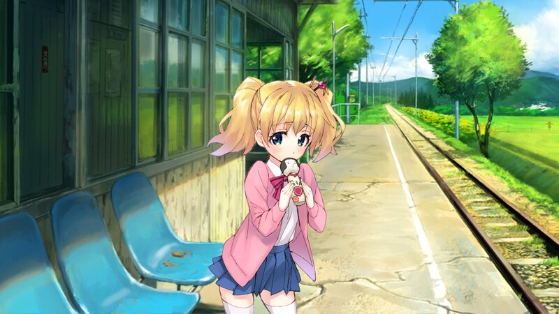 Blonde Girl at Train Station — Green