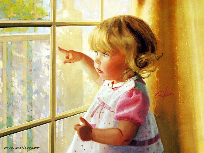 Blonde Girl at Window
