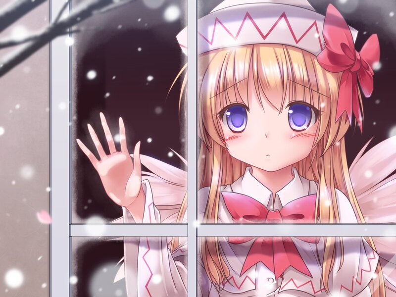 Blonde Girl at Window — White