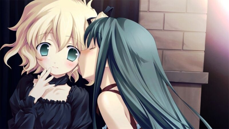 Blonde Girl Being Kissed