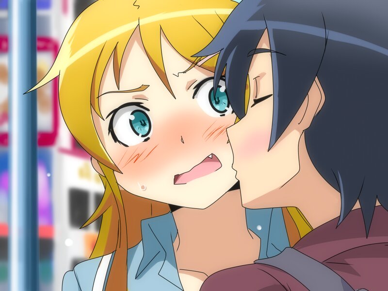 Blonde Girl Being Kissed — Yellow