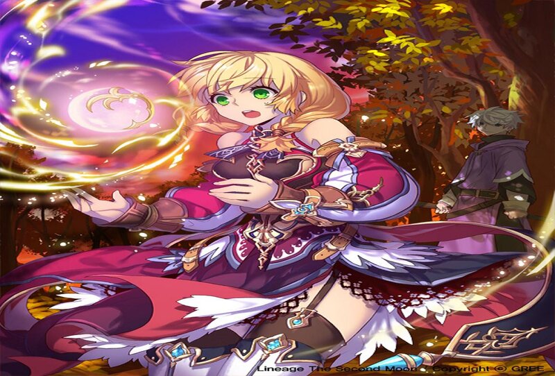 Blonde Girl Casting Spell — Purple