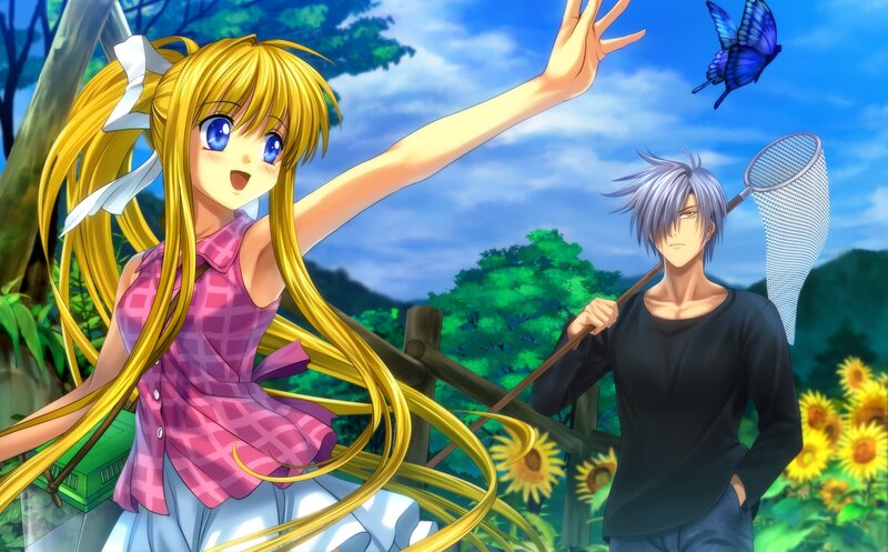 Blonde Girl Chasing Butterfly