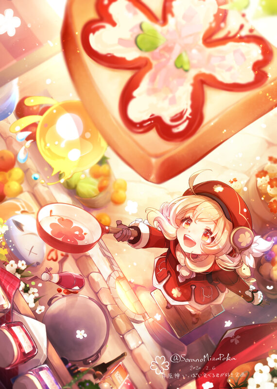 Blonde Girl Cooking — Red