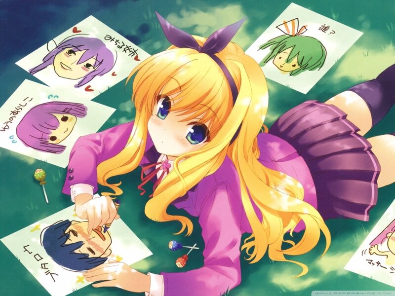 Blonde Girl Drawing — Yellow
