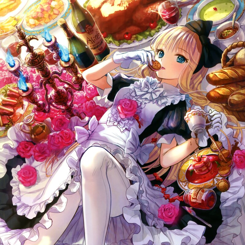 Blonde Girl Eating Cake — White