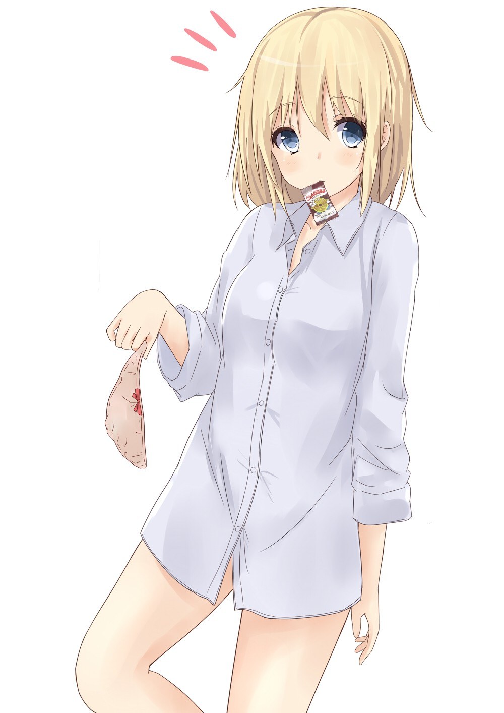 blonde girl eating candy