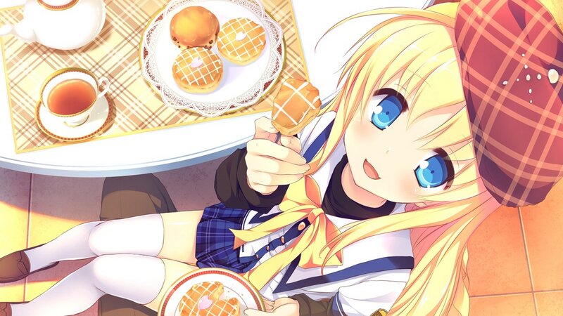 Blonde Girl Eating Pastry