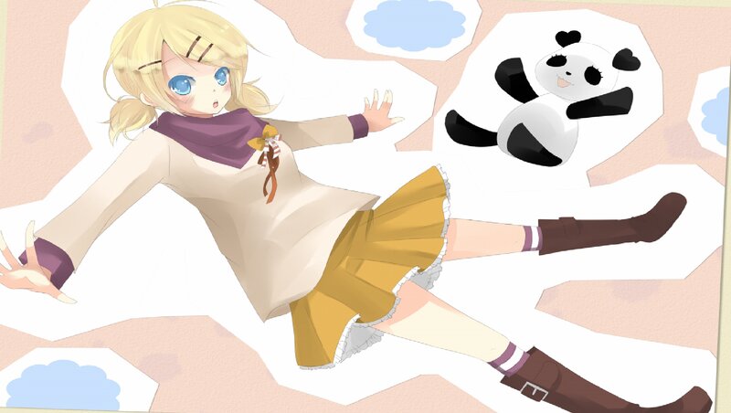 Blonde Girl Falling — Yellow