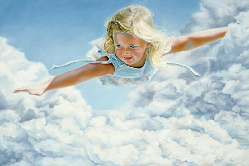 Blonde Girl Flying