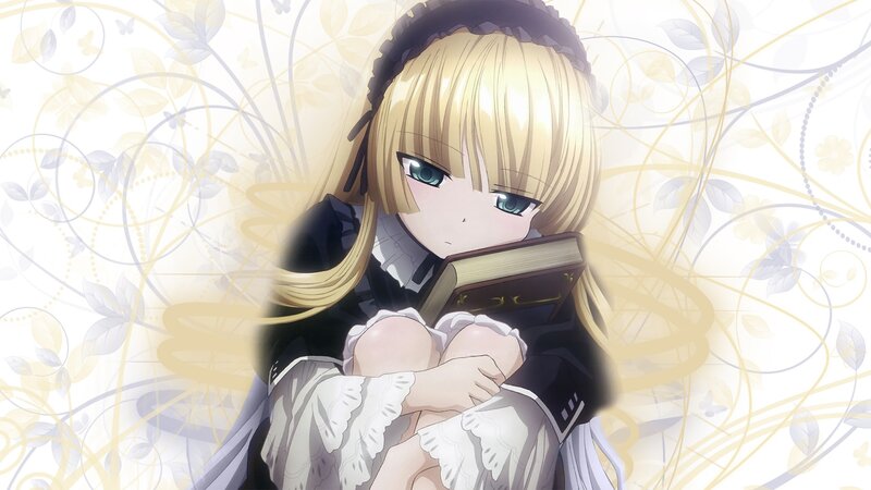 Blonde Girl Holding Book — White