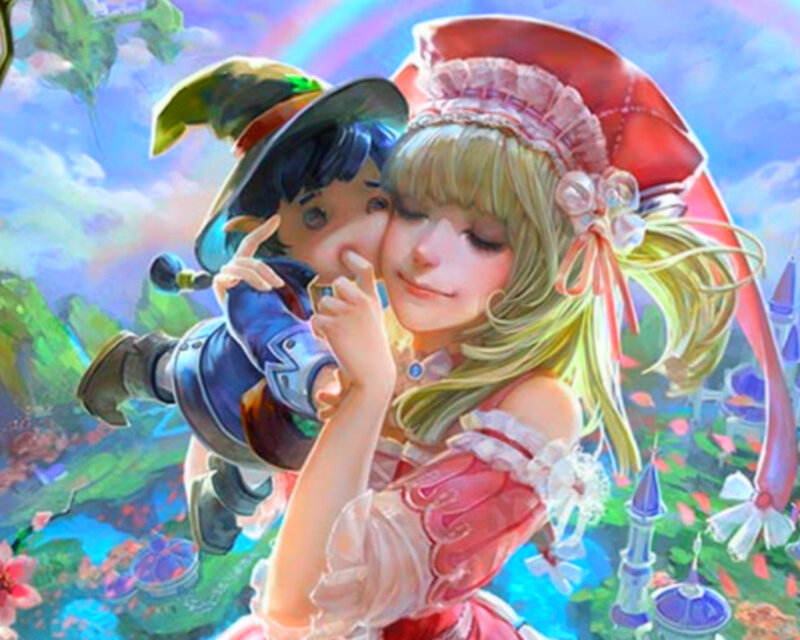 Blonde Girl Holding Boy