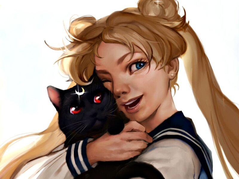 Blonde Girl Holding Cat — Blond