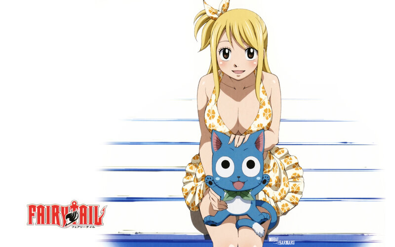 Blonde Girl Holding Cat — Blue, Cheerful