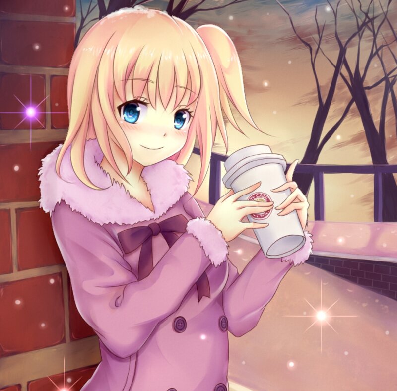 Blonde Girl Holding Coffee