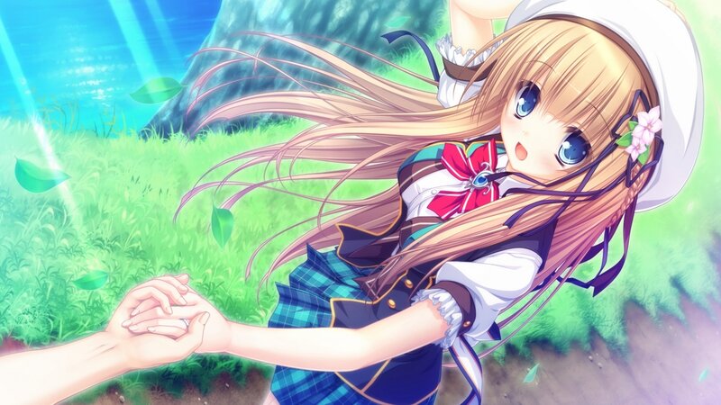 Blonde Girl Holding Hand