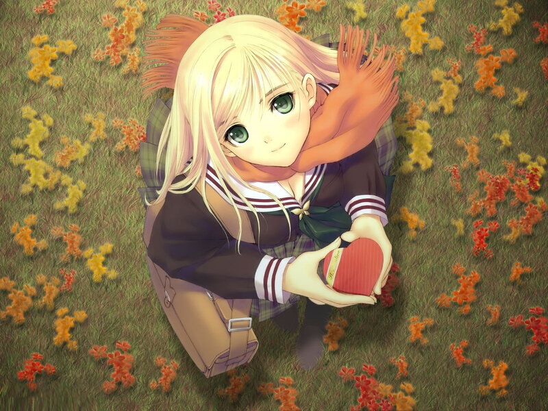 Blonde Girl Holding Heart