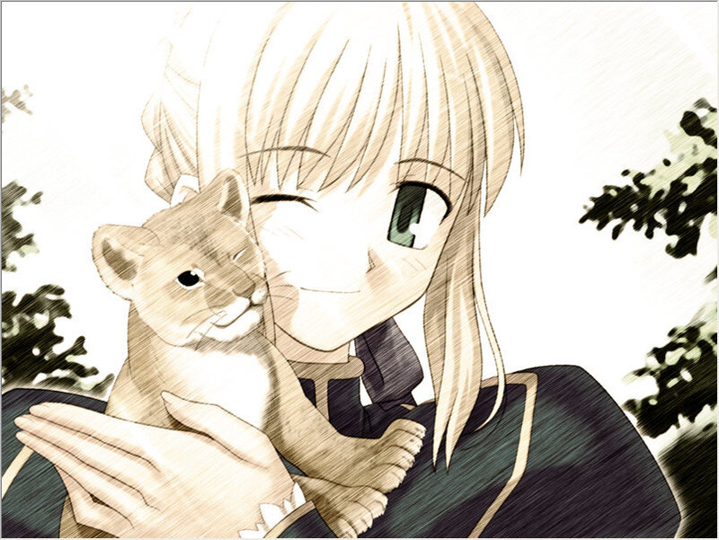 Blonde Girl Holding Kitten
