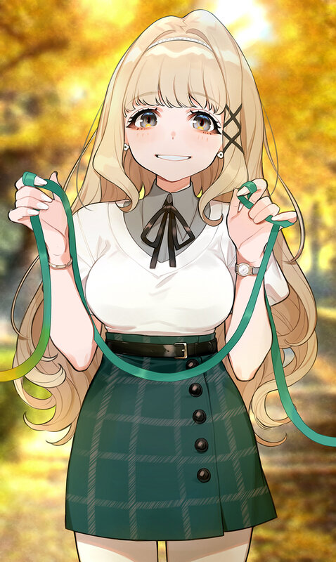 Blonde Girl Holding Leash
