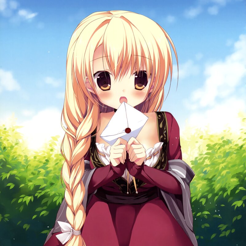 Blonde Girl Holding Letter