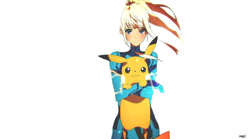 Blonde Girl Holding Pikachu