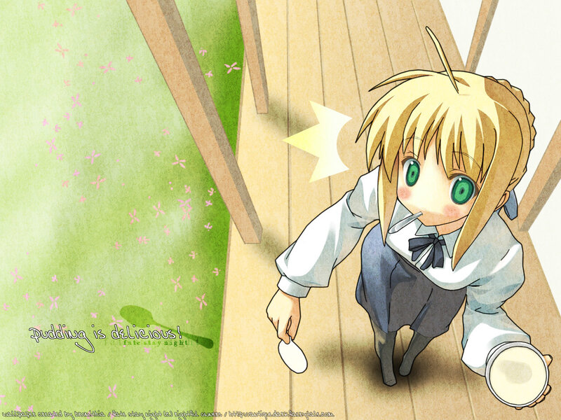 Blonde Girl Holding Pudding