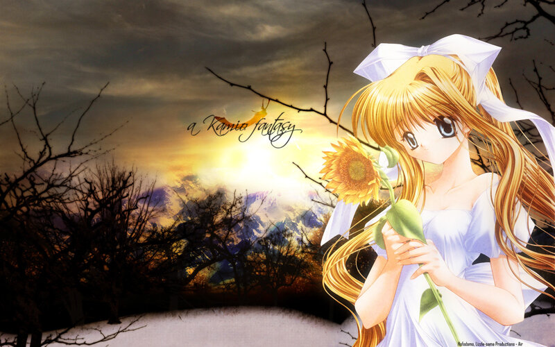 Blonde Girl Holding Sunflower